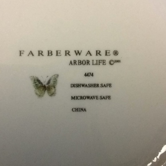 Farberware Arbor Life 4474 Lot of 2 Butterflies and Leaves Bowls 9" - Picture 4 of 5